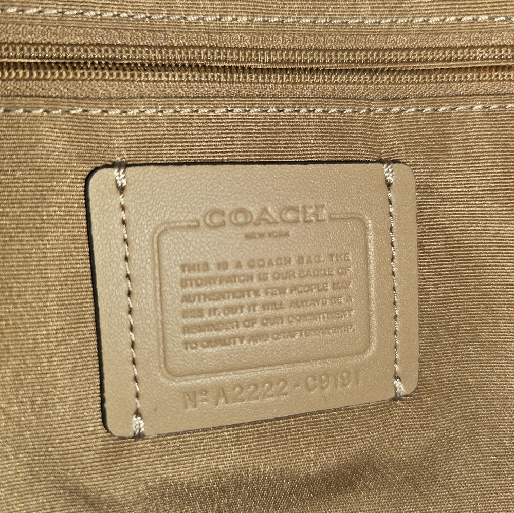 Coach Jules Hobo Pebble & Snake-Embossed Leather Bag Light Khaki/Ivory C91 - Picture 14 of 14